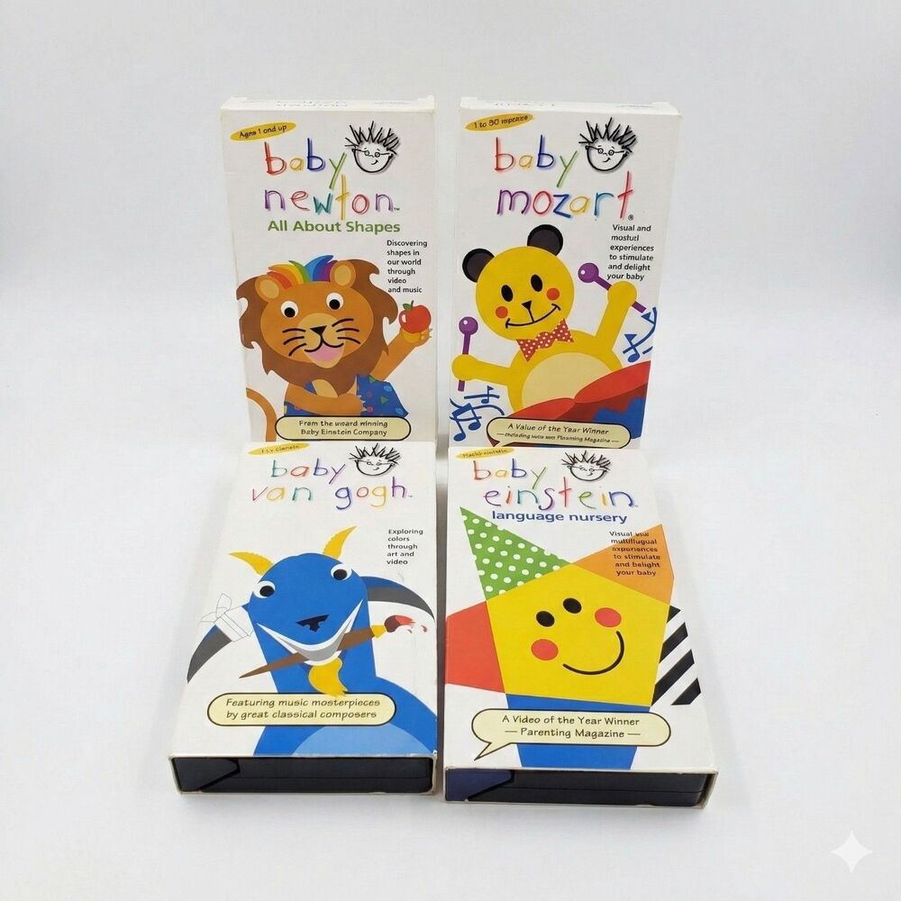 Baby Einstein VHS Lot of 4 Language Nursery Mozart Newton Van Gogh Disney